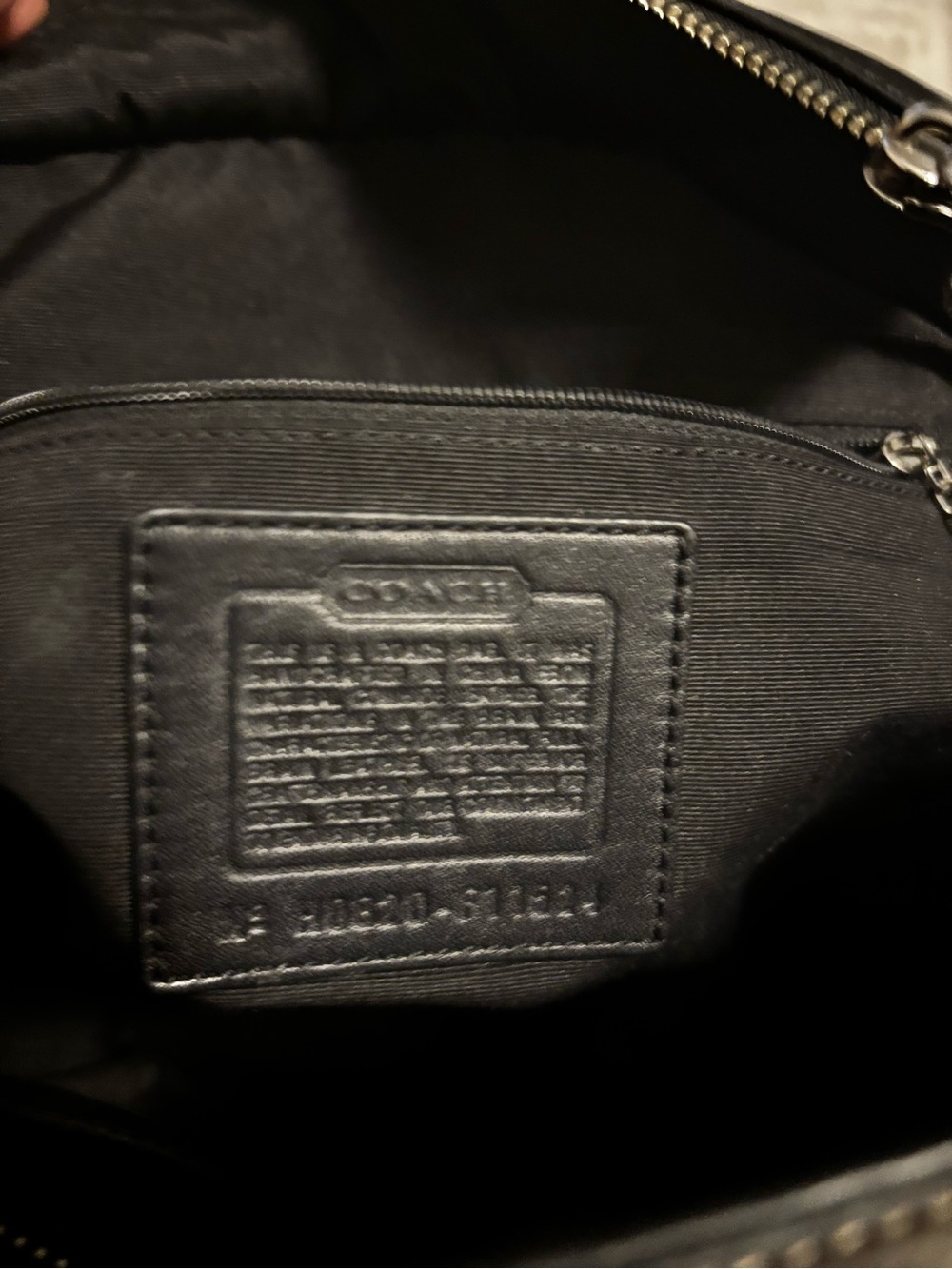 Coach Black Leather Tote with Silver Hardware - Picture 3 of 12